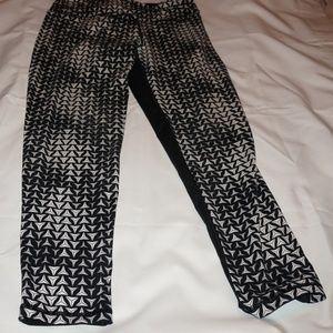 Victoria's Secret Black and White Patterned Pants and sport bra set